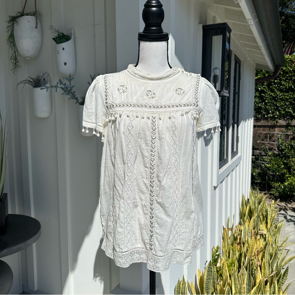 Free People Short Sleeve Blouse